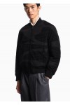 Reversible nylon blouson with flocked logo lettering