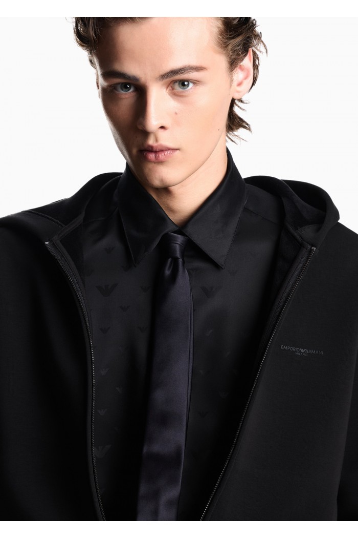 Jacquard Lyocell shirt with all-over eagles