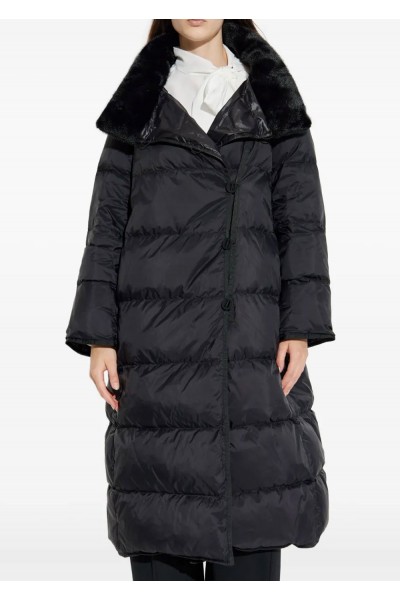  water-repellent recycled-nylon reversible long down jacket