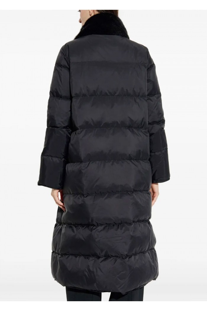  water-repellent recycled-nylon reversible long down jacket