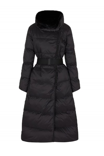  water-repellent recycled-nylon reversible long down jacket