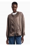 Water-repellent nylon hooded blouson
