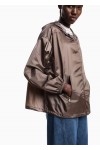 Water-repellent nylon hooded blouson
