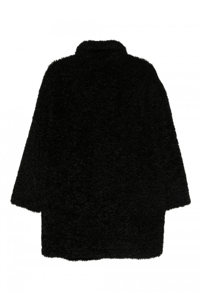 Oversized coat in bouclé faux fur