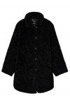 Oversized coat in bouclé faux fur