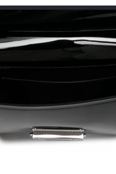 patent-leather flap bag