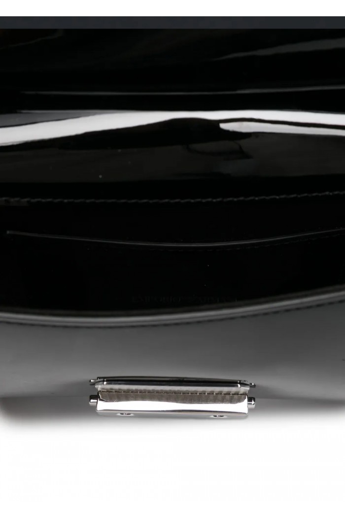 patent-leather flap bag