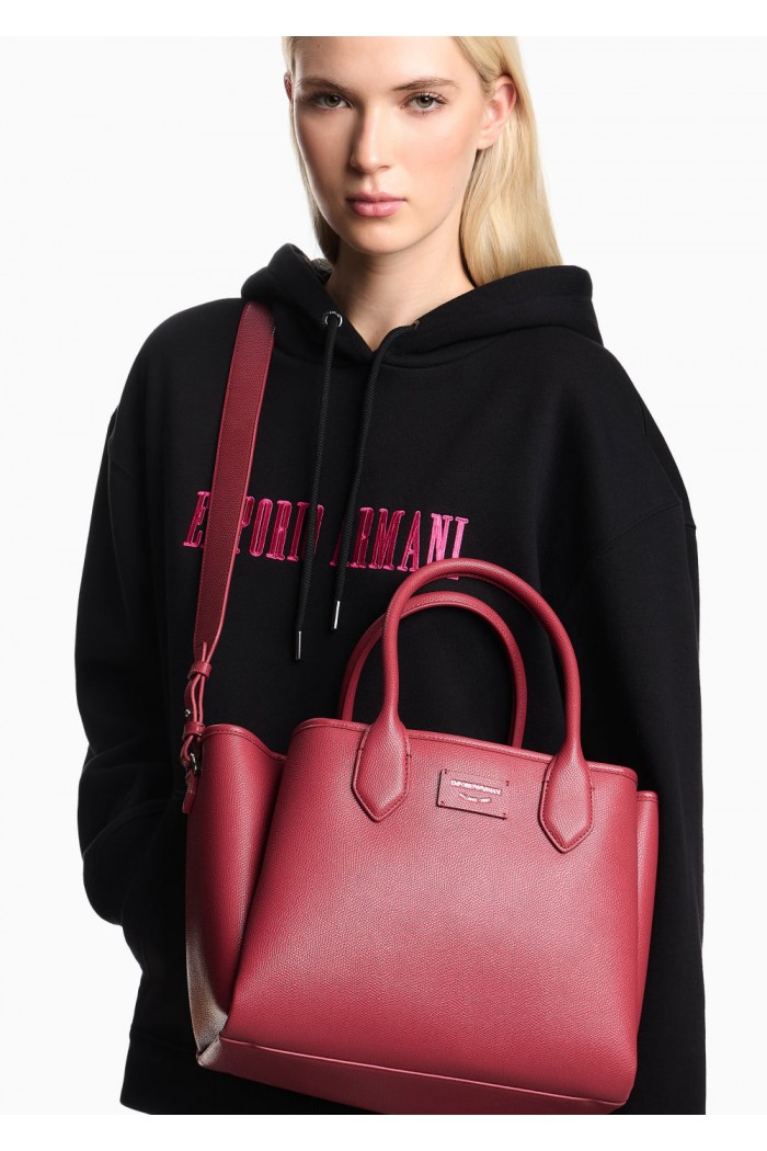 Medium shopper bag with palmellato finish