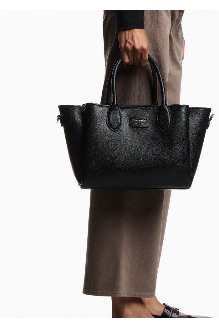 Medium shopper bag with palmellato finish
