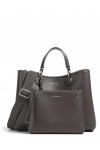 Shopping bag with a pebbled texture and dual top handles