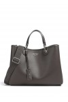 Shopping bag with a pebbled texture and dual top handles