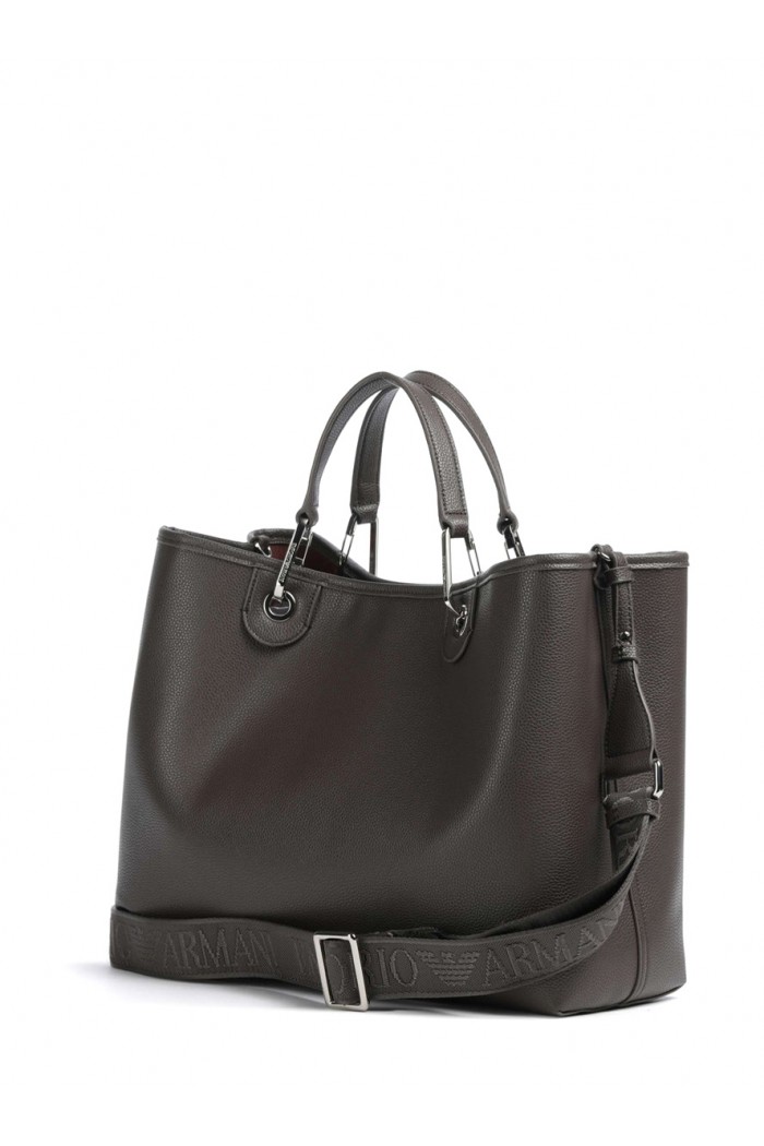Shopping bag with a pebbled texture and dual top handles