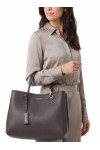 Shopping bag with a pebbled texture and dual top handles