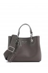 Shopping bag with pebbled finish and detachable strap