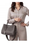 Shopping bag with pebbled finish and detachable strap