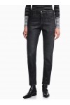 Slim-fit denim jeans with five pockets and a used look
