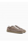 Nubuck sneakers with perforated details and a rubber sole