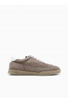 Nubuck sneakers with perforated details and a rubber sole