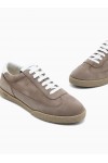 Nubuck sneakers with perforated details and a rubber sole
