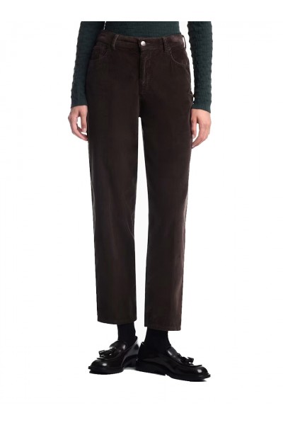 Five-pocket trousers garment-dyed corduroy regular fit