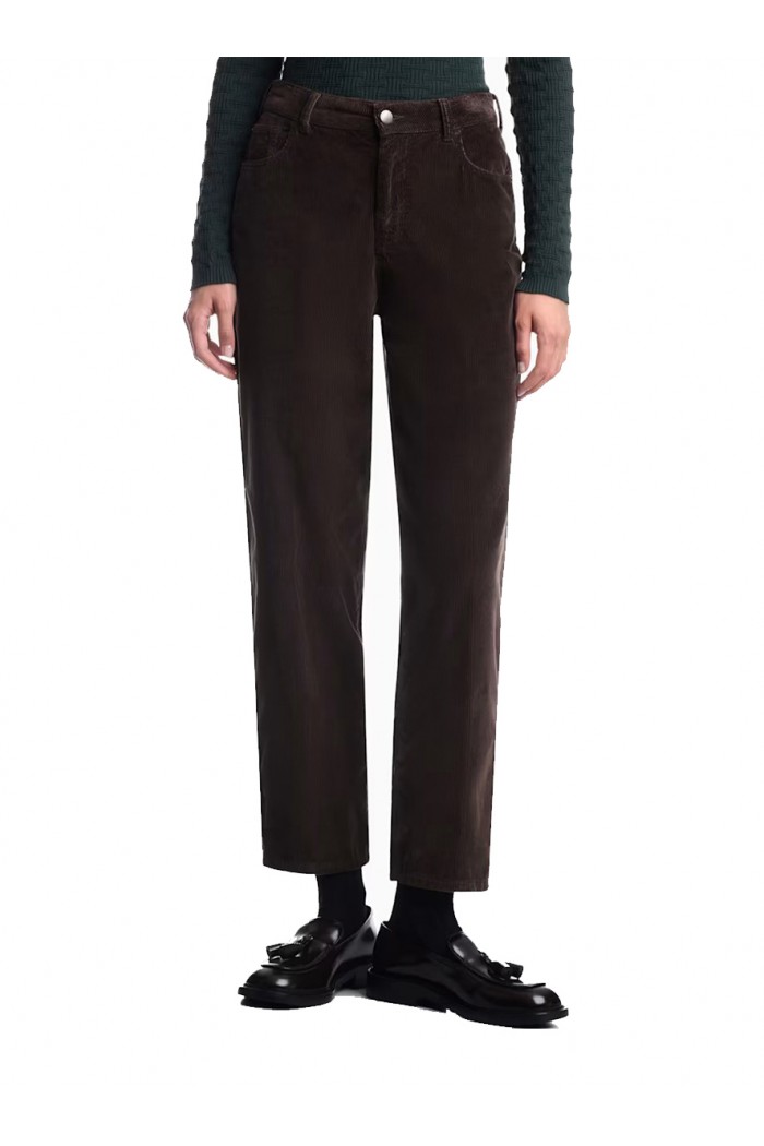 Five-pocket trousers garment-dyed corduroy regular fit