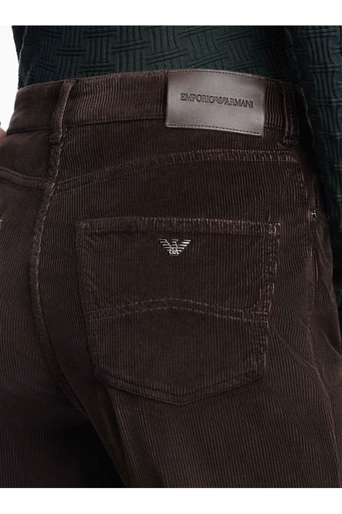 Five-pocket trousers garment-dyed corduroy regular fit