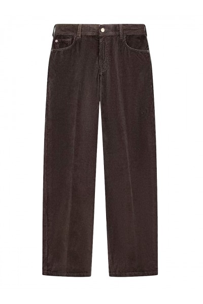 Five-pocket trousers garment-dyed corduroy regular fit