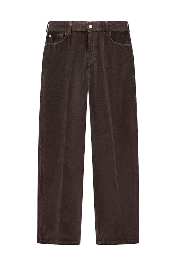 Five-pocket trousers garment-dyed corduroy regular fit