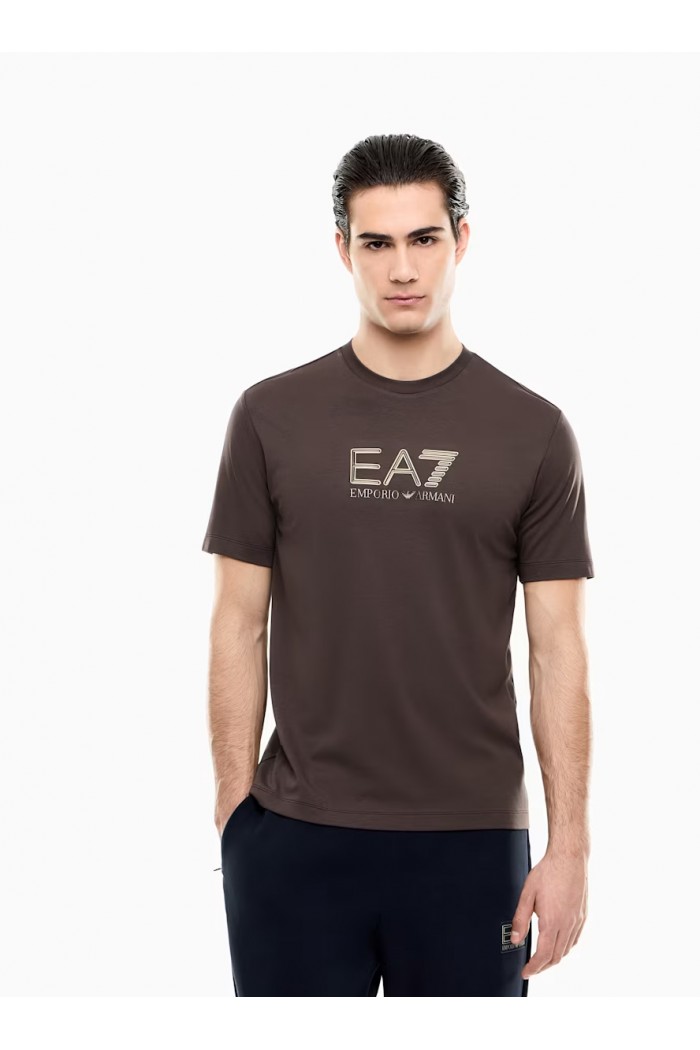 Regular fit t-shirt Premium Label in viscose with logo