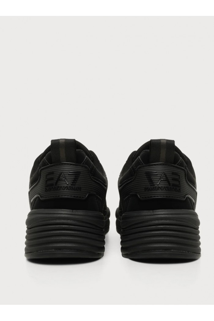 logo-embossed panelled sneakers