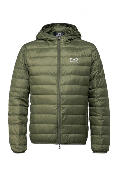 down jacket with fixed hood Core Identity
