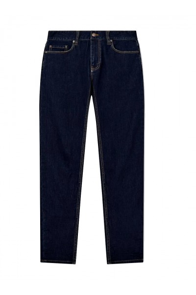 Slim-fit five-pocket denim jeans with contrast stitching