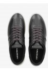 Leather sneakers with eagle plate