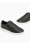 Leather sneakers with eagle plate