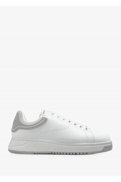 Leather sneakers with rubber back knurled sole
