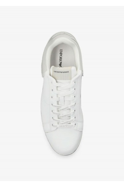 Leather sneakers with rubber back knurled sole