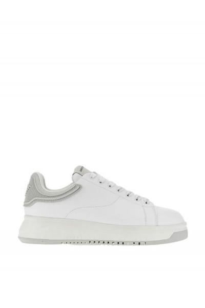 Leather sneakers with rubber back knurled sole