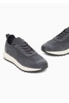 Low-top sneakers in suede and mesh with a rubber sole