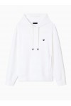 Double-jersey hooded sweatshirt with embroidered micro eagle logo
