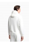 Double-jersey hooded sweatshirt with embroidered micro eagle logo