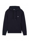Double-jersey hooded sweatshirt with embroidered micro eagle logo