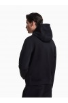 Double-jersey hooded sweatshirt with embroidered micro eagle logo
