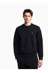Double jersey sweatshirt with micro eagle embroidery