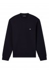 Double jersey sweatshirt with micro eagle embroidery