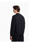 Double jersey sweatshirt with micro eagle embroidery