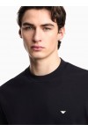 Double jersey sweatshirt with micro eagle embroidery