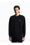 Double jersey sweatshirt with micro eagle embroidery
