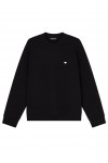 Double jersey sweatshirt with micro eagle embroidery