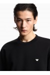 Double jersey sweatshirt with micro eagle embroidery