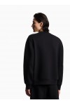 Double jersey sweatshirt with micro eagle embroidery